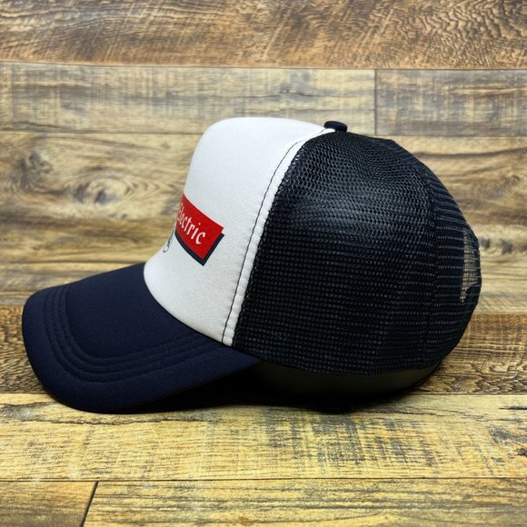 Western Electric Mens Trucker Hat Navy Snapback 1953 Vintage Logo Baseball Cap - Picture 4 of 8